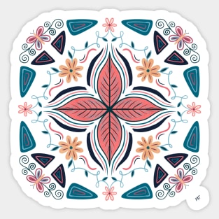 Flower Butterfly Vine Mandala - Transparent Sticker